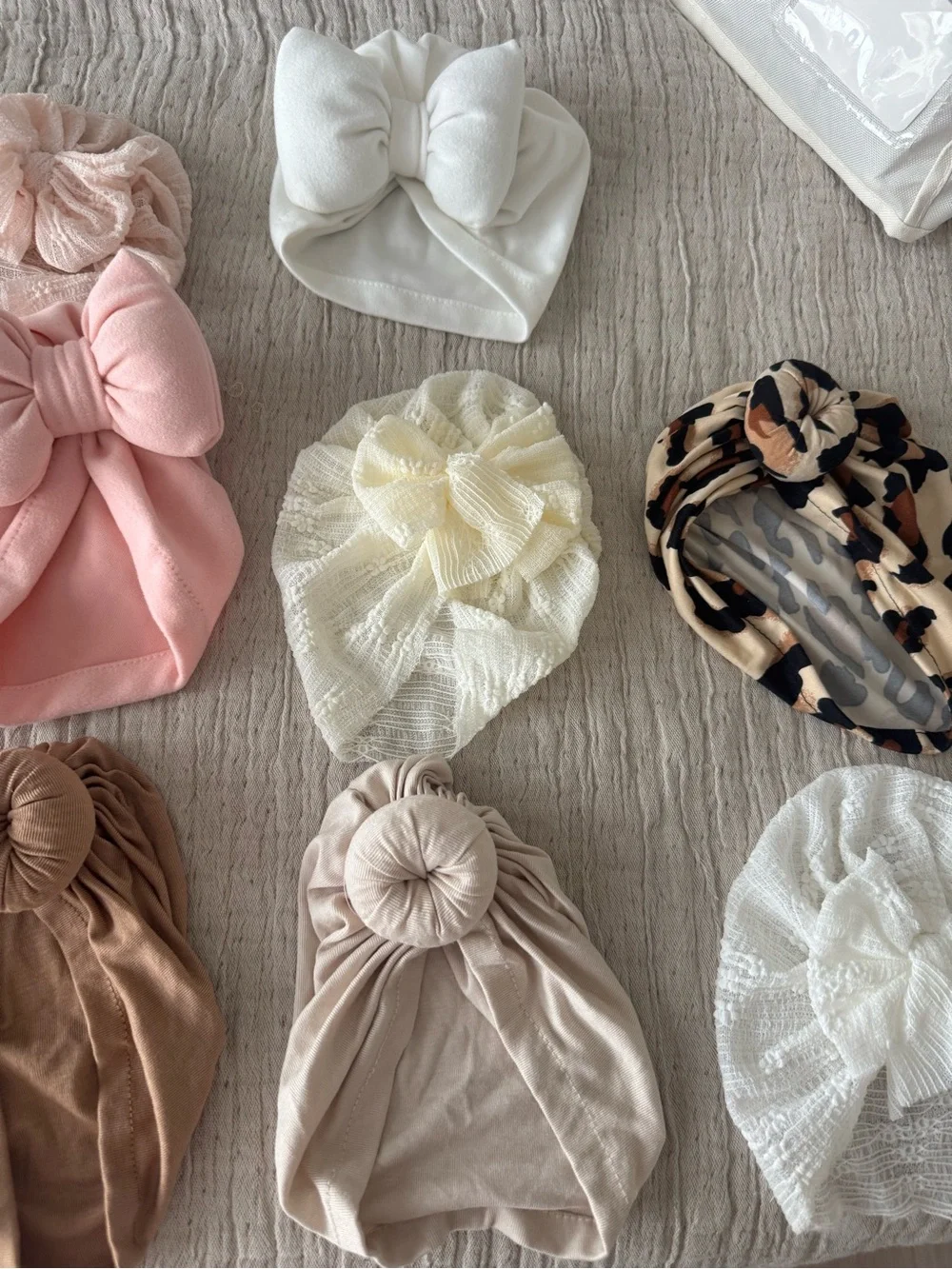 Kids Knotted Turban Headband Set - Neutral & Pink Colors